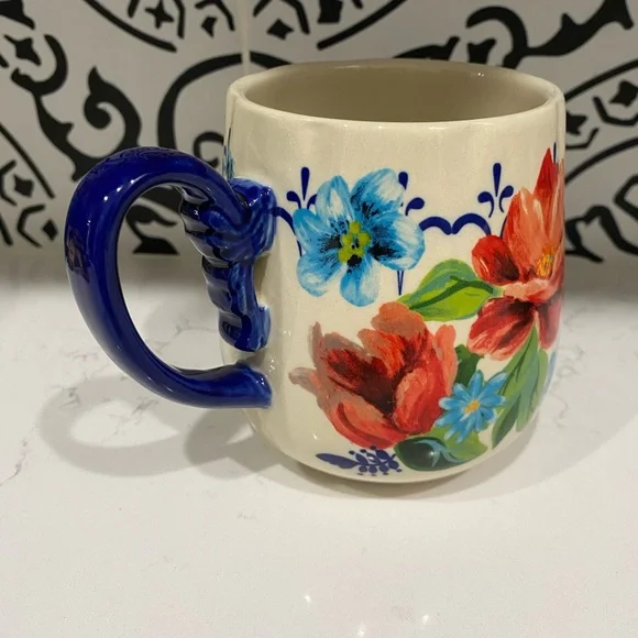 Pioneer Woman Spring Bouquet Ceramic Mug Floral Blue Cup 16oz - Picture 2 of 6